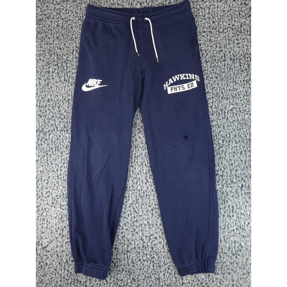 Nike Sweatpants Mens Medium Navy Stranger Things Hawkins Phys Ed CQ3656-419